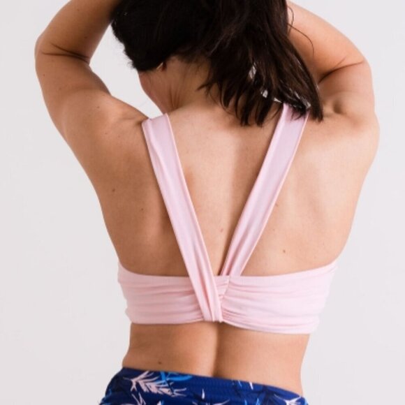 NWT Set: High Waist Athletic Crossback  Sports Bralette Bikini in Soft Pink - Picture 15 of 15